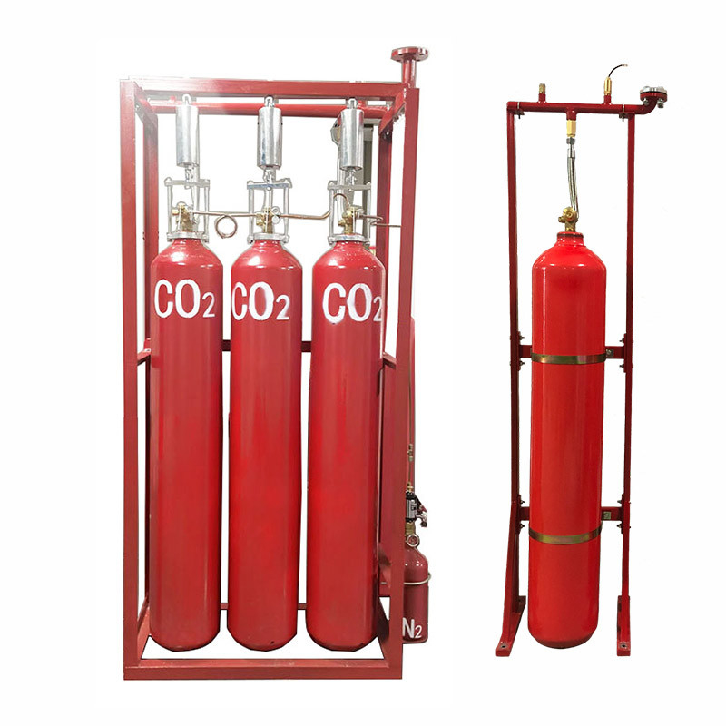 Enclosed Flooding CO2 Extinguishing System Red Cylinder For Fire Suppression